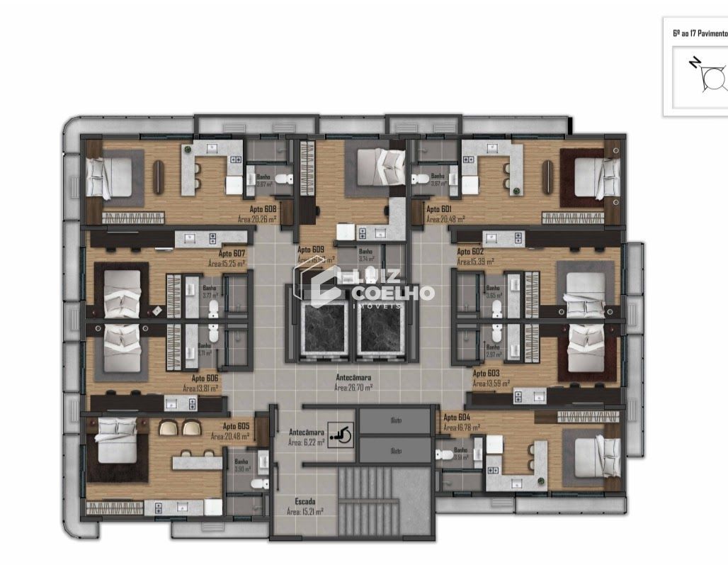 Planta dos apartamentos