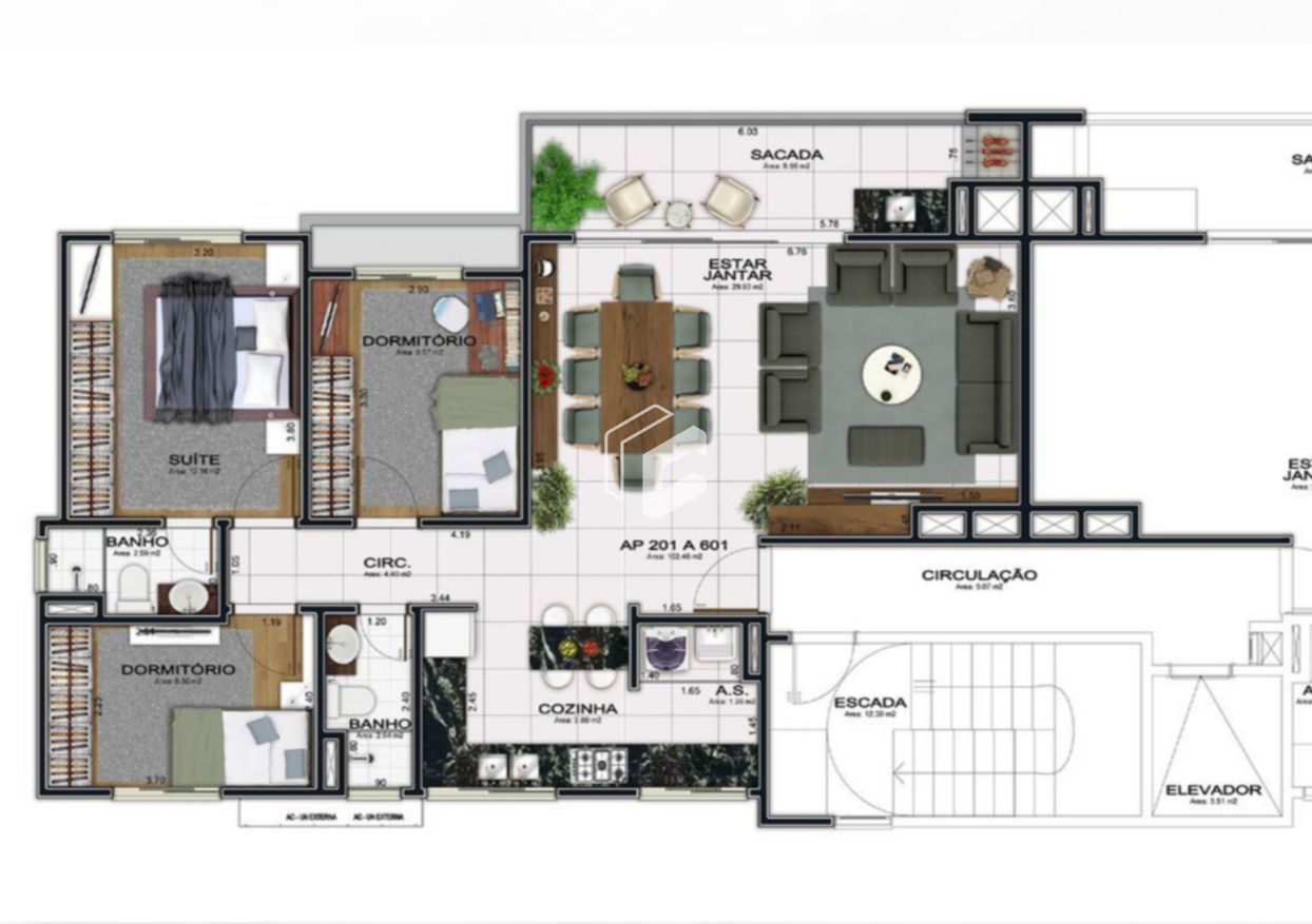 Apartamento à venda com 3 quartos, 102m² - Foto 6