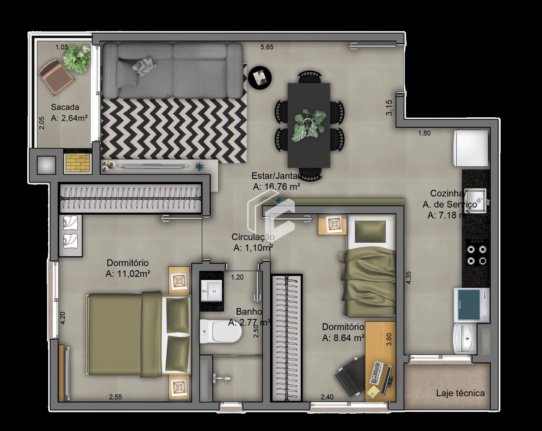 Apartamento, 2 quartos, 57 m² - Foto 17