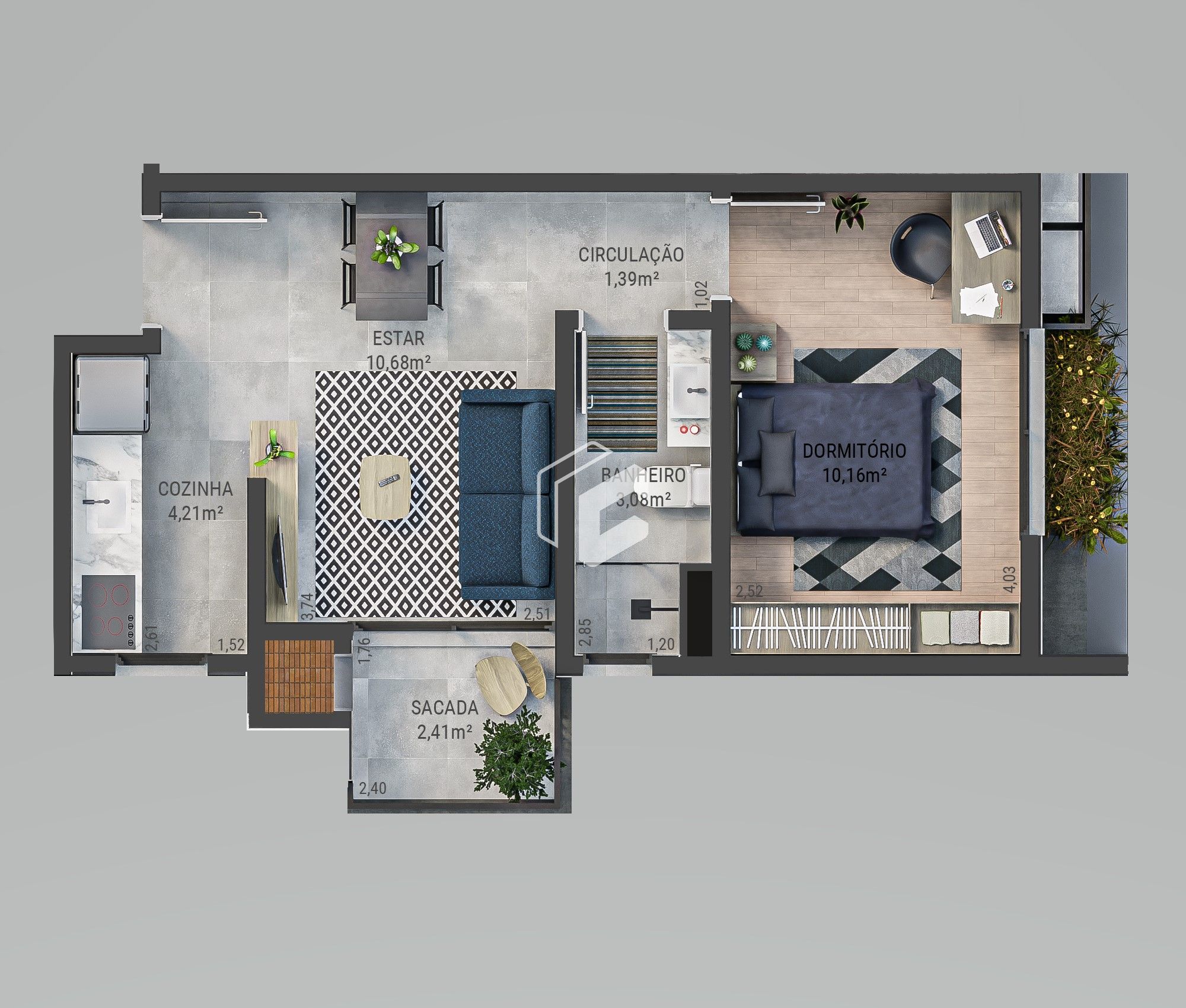 Apartamento, 1 quarto, 48 m² - Foto 2
