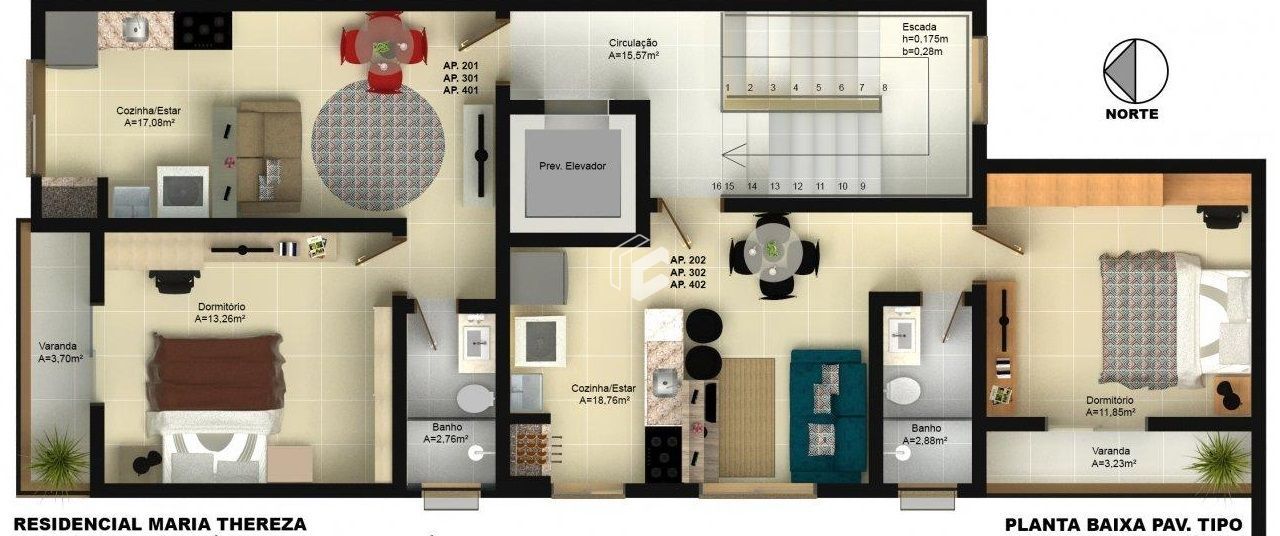 Apartamento à venda com 1 quarto, 44m² - Foto 3