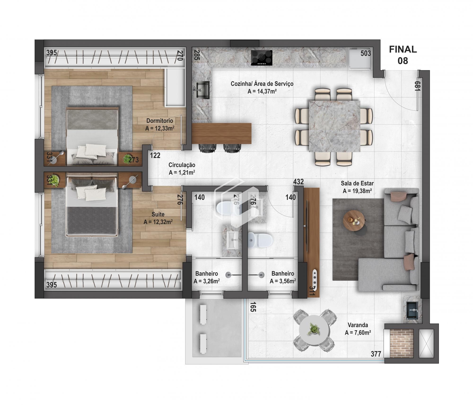 Apartamento à venda com 2 quartos, 87m² - Foto 2