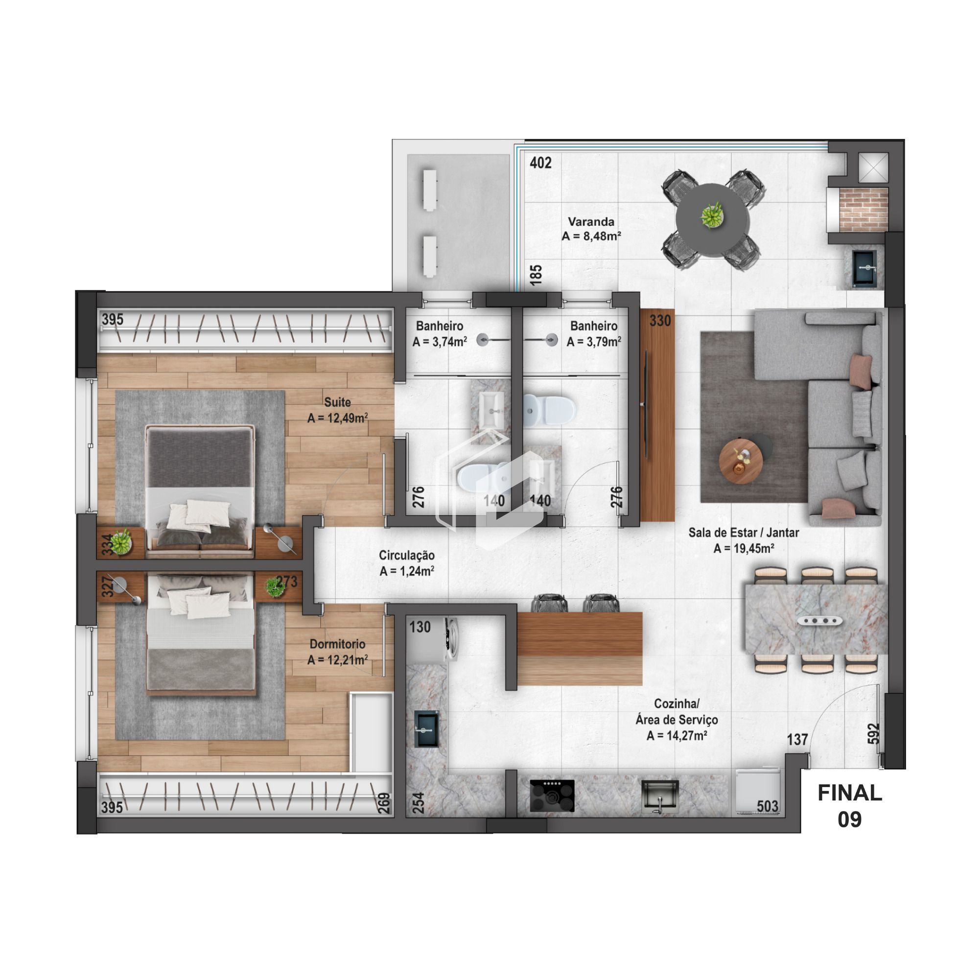 Apartamento, 2 quartos, 89 m² - Foto 2