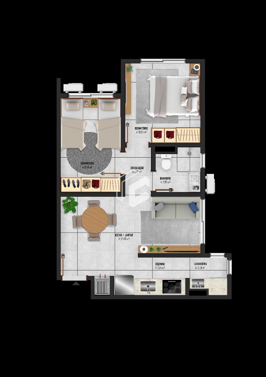Apartamento, 2 quartos, 52 m² - Foto 2