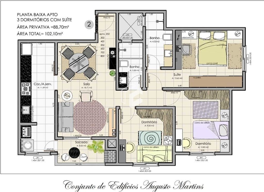 Apartamento à venda com 3 quartos, 88m² - Foto 2