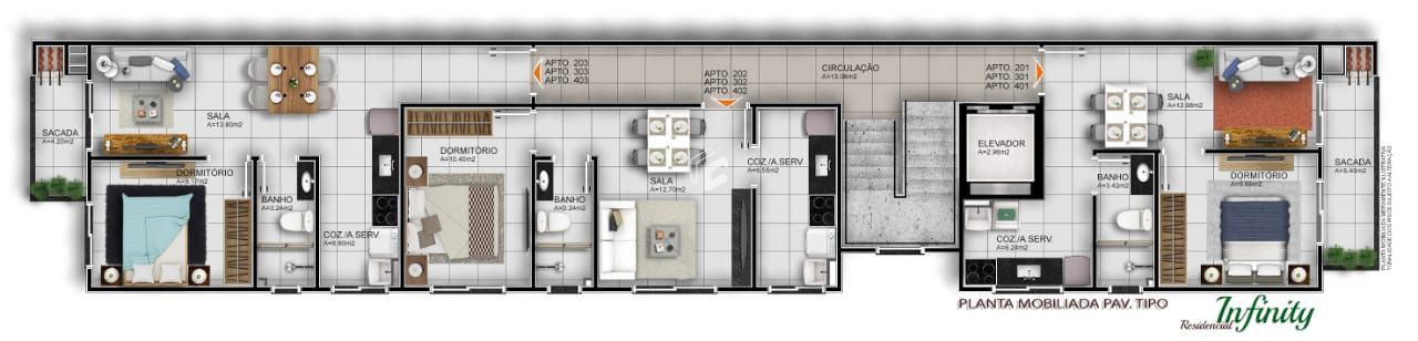 Apartamento à venda com 1 quarto, 43m² - Foto 2