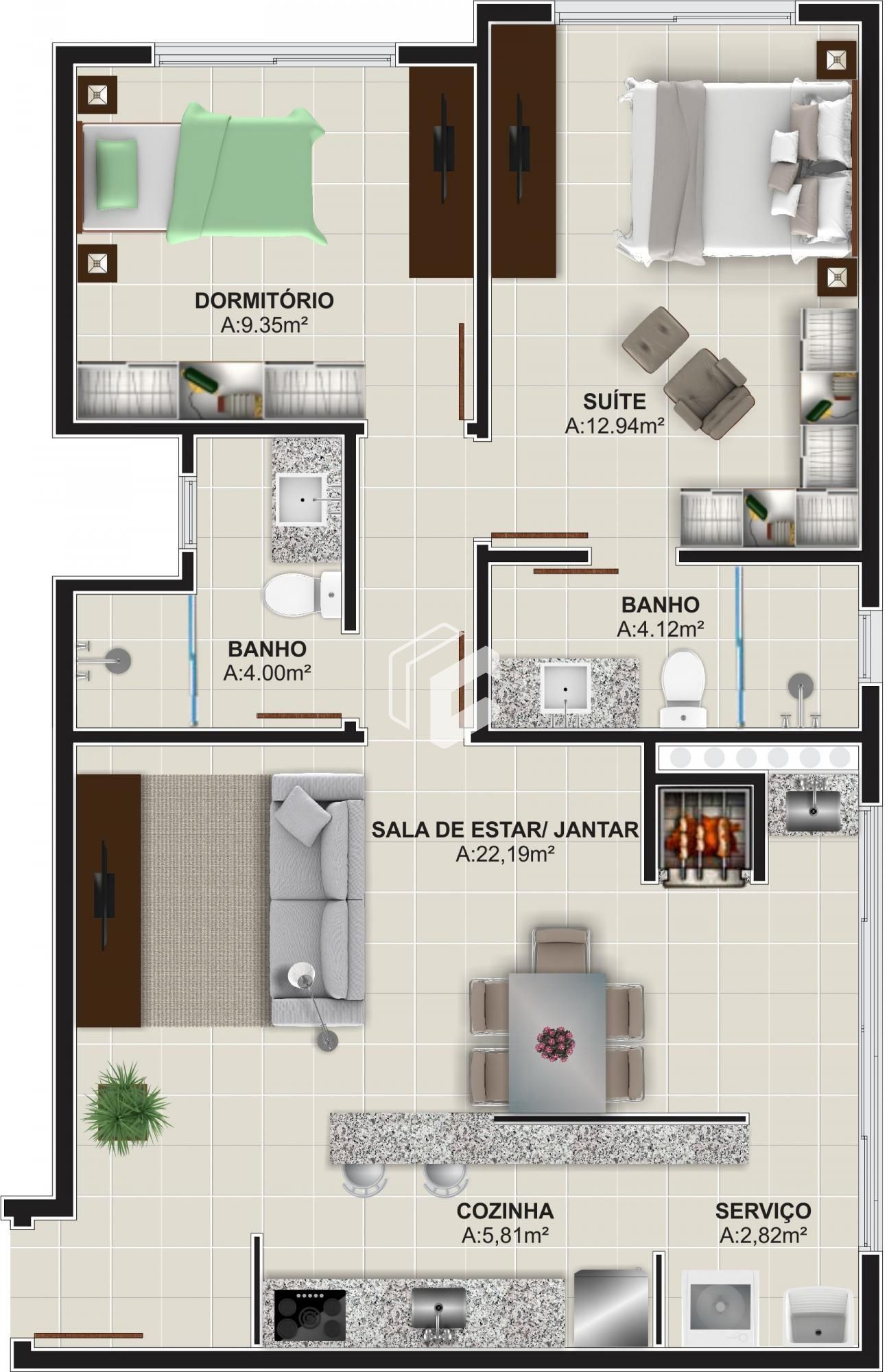 Apartamento à venda com 2 quartos, 77m² - Foto 14