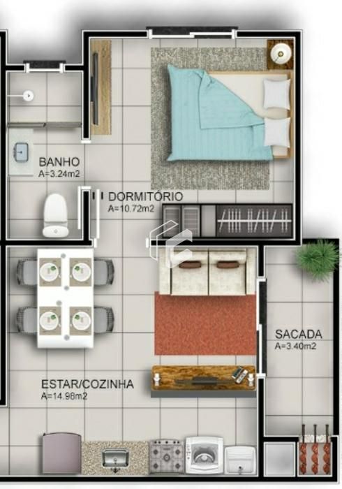 Apartamento à venda com 1 quarto, 42m² - Foto 2