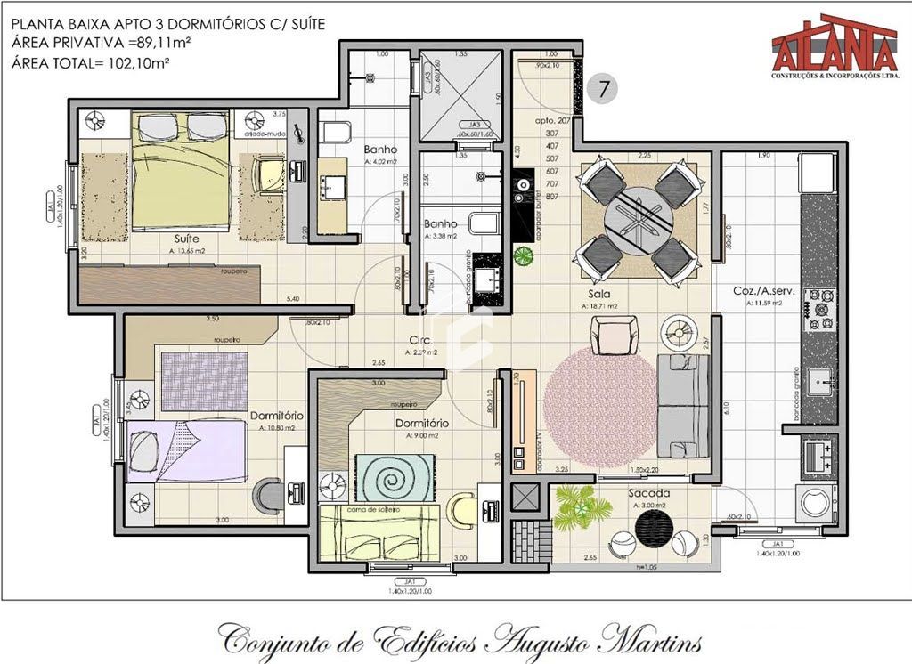 Apartamento à venda com 3 quartos, 89m² - Foto 2