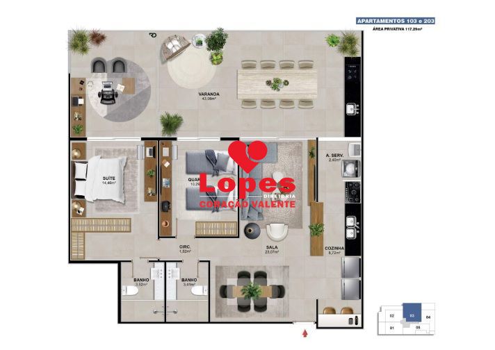 Apartamento à venda com 3 quartos, 119m² - Foto 10