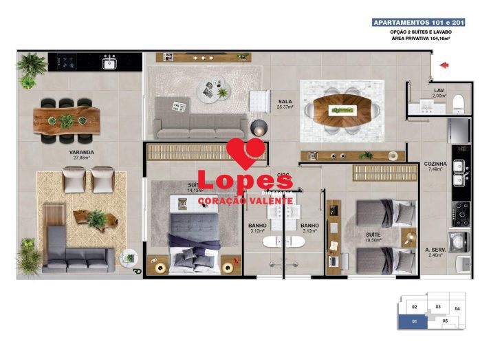 Apartamento à venda com 3 quartos, 119m² - Foto 7