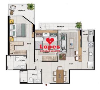 Apartamento à venda com 2 quartos, 68m² - Foto 3