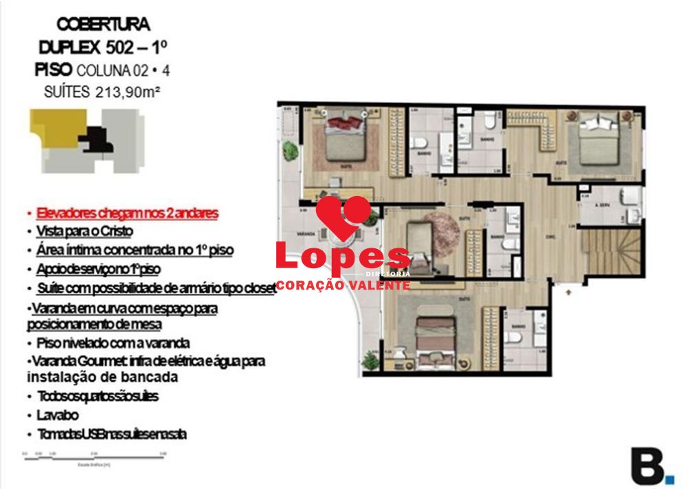 Cobertura, 3 quartos, 261 m² - Foto 6