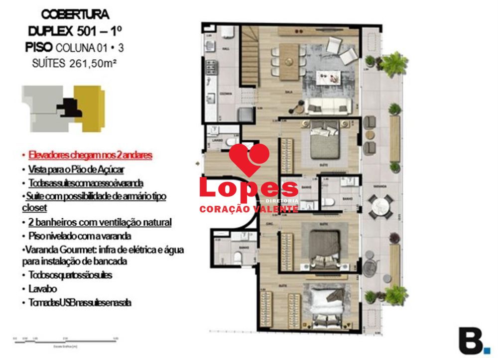 Cobertura, 3 quartos, 261 m² - Foto 5