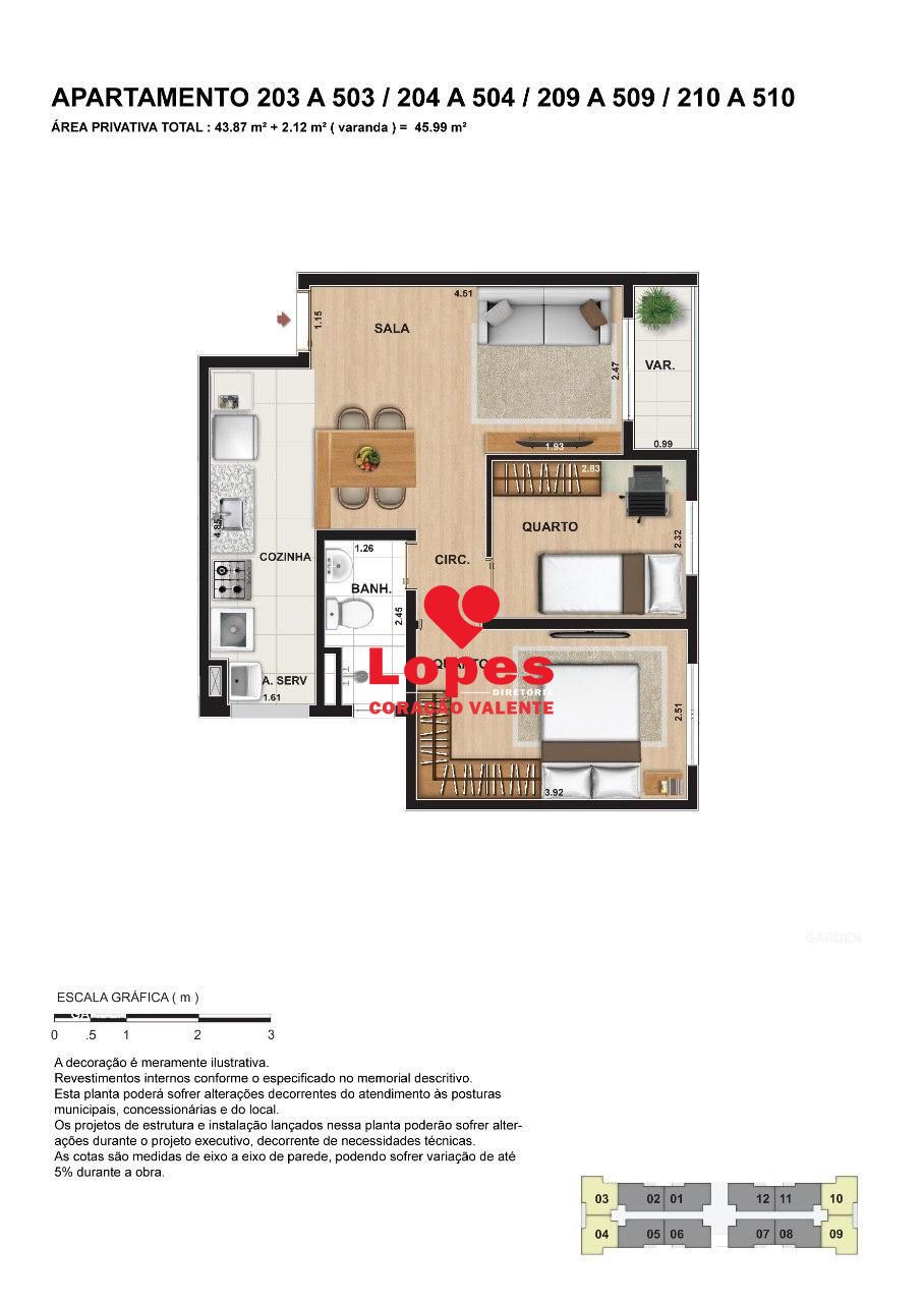 Apartamento à venda com 2 quartos, 45m² - Foto 14