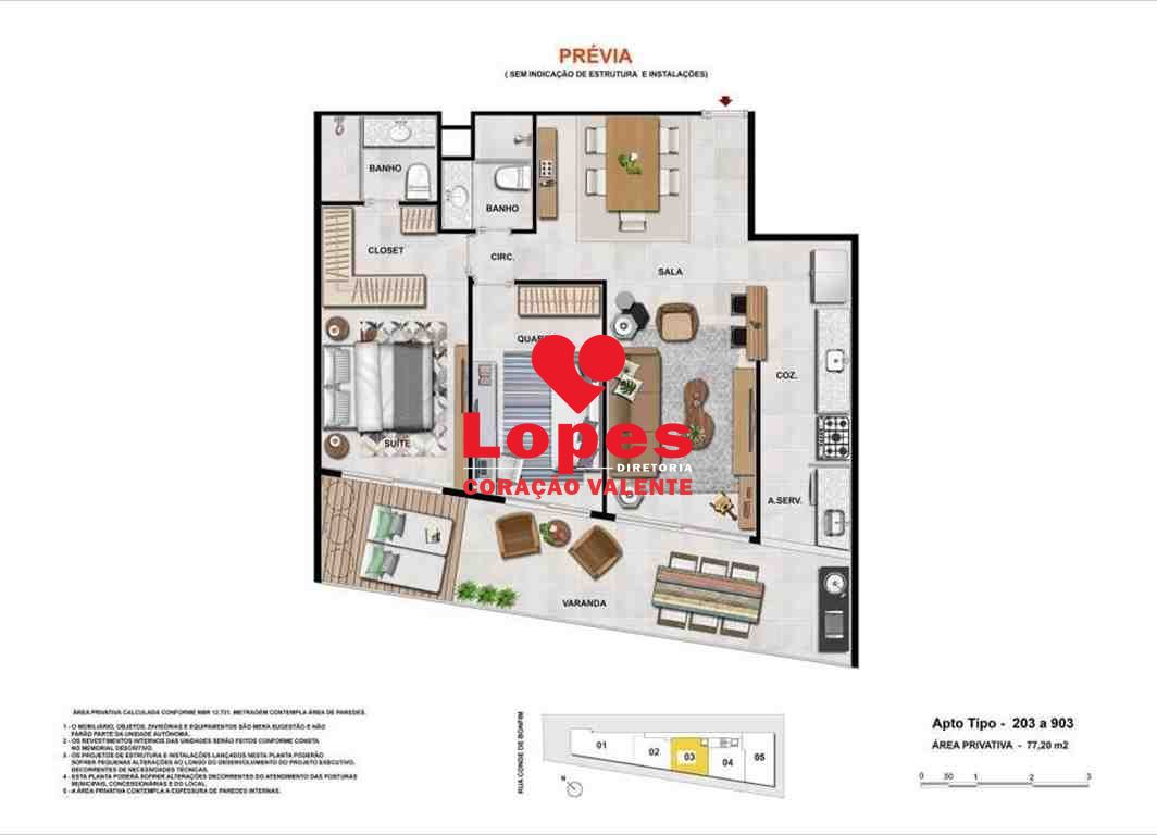 Apartamento à venda com 2 quartos, 83m² - Foto 9