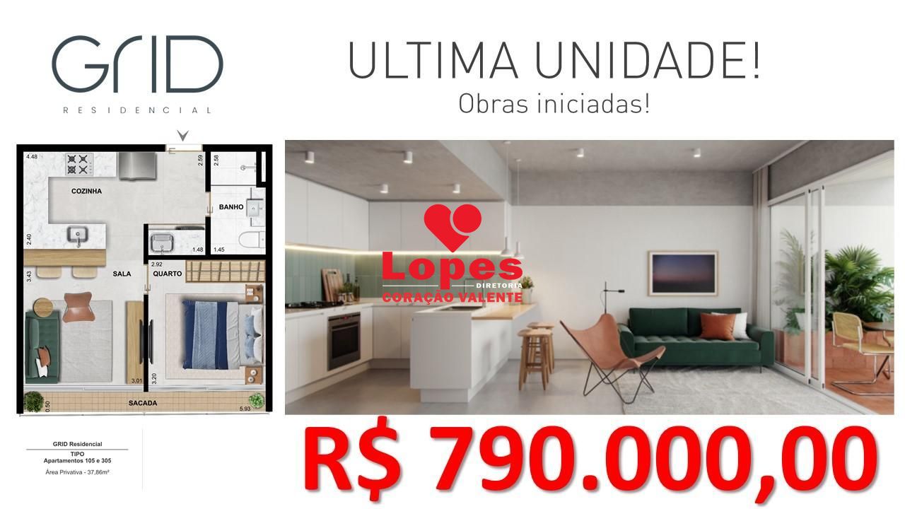 Apartamento à venda com 1 quarto, 37m² - Foto 2