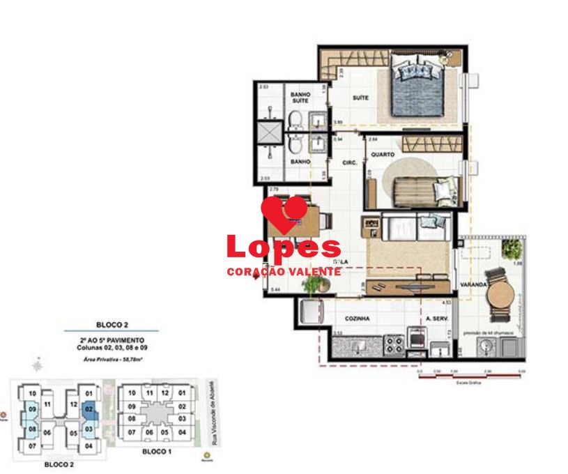 Apartamento à venda com 2 quartos, 58m² - Foto 12