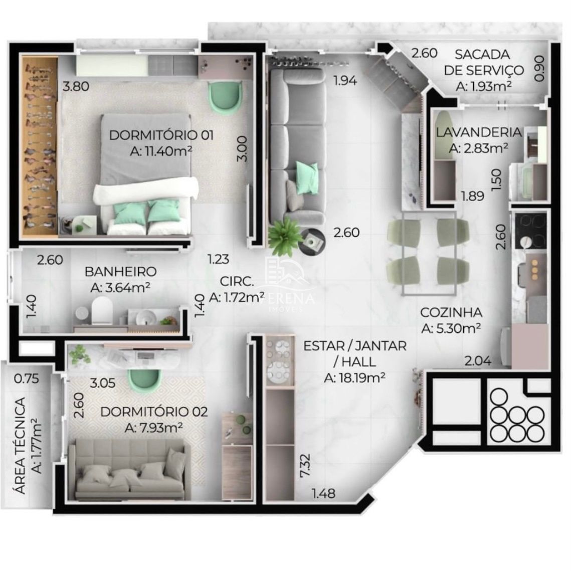 Apartamento à venda com 2 quartos, 65m² - Foto 9