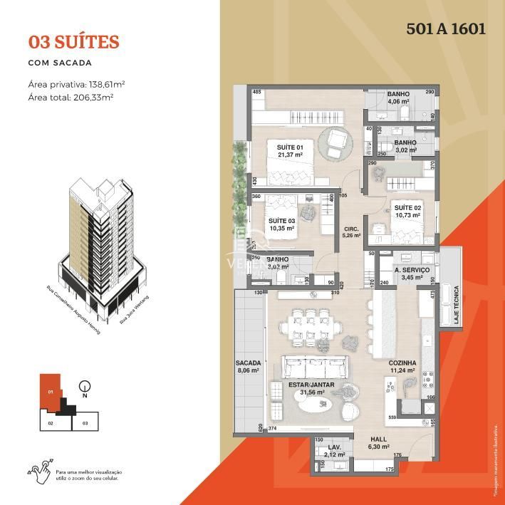 Apartamento à venda com 3 quartos, 138m² - Foto 8