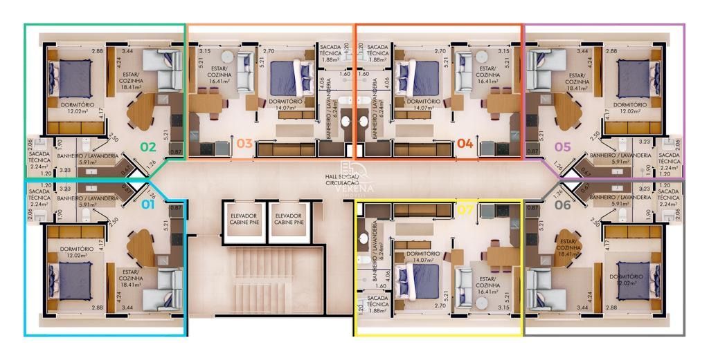 Apartamento à venda com 1 quarto, 45m² - Foto 9