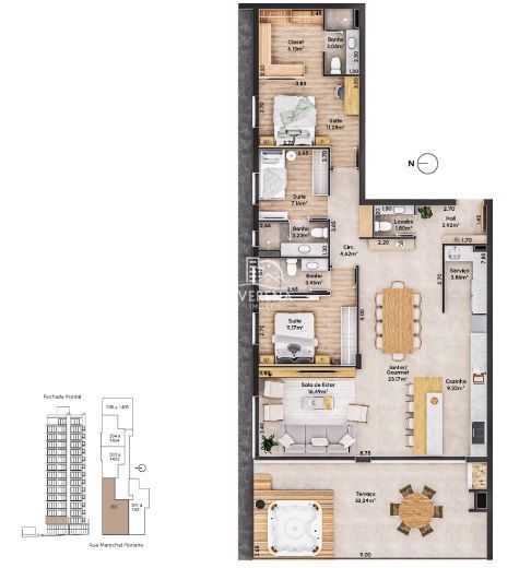 Apartamento à venda com 3 quartos, 159m² - Foto 3