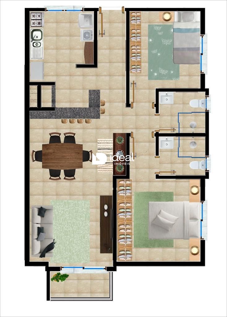 Apartamento de 2 quartos, 73m² no bairro Passo D'Areia, em Santa Maria | Eu Corretor