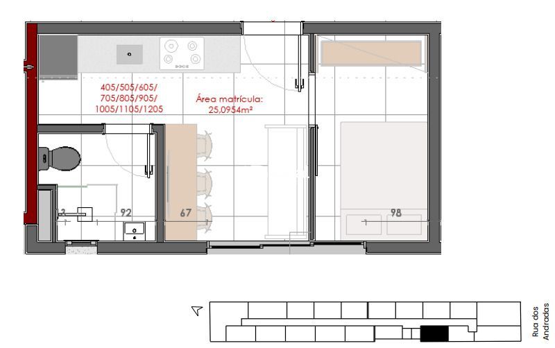 Residencial / Estúdio com 1 Dormitórios à venda, 25 m² por R$ 197.932,00 Residencial / Estúdio com 1 Dormitórios à venda, 25 m² por R$ 197.932,00