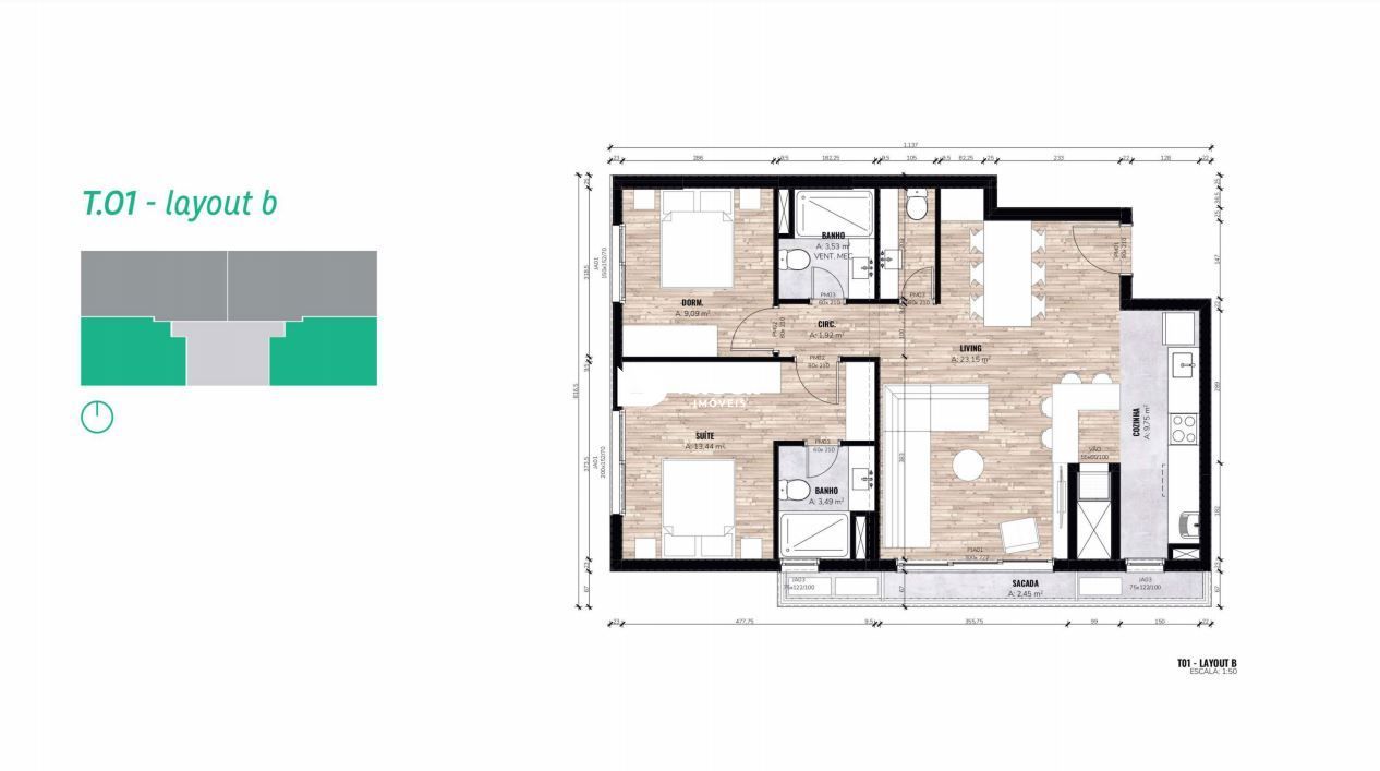 Apartamento de 2 quartos, 80m² no bairro Nossa Senhora de Fátima, em Santa Maria | Eu Corretor