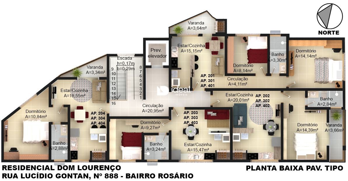 Apartamento de 1 quarto, 47m² no bairro Nossa Senhora do Rosário, em Santa Maria | Eu Corretor