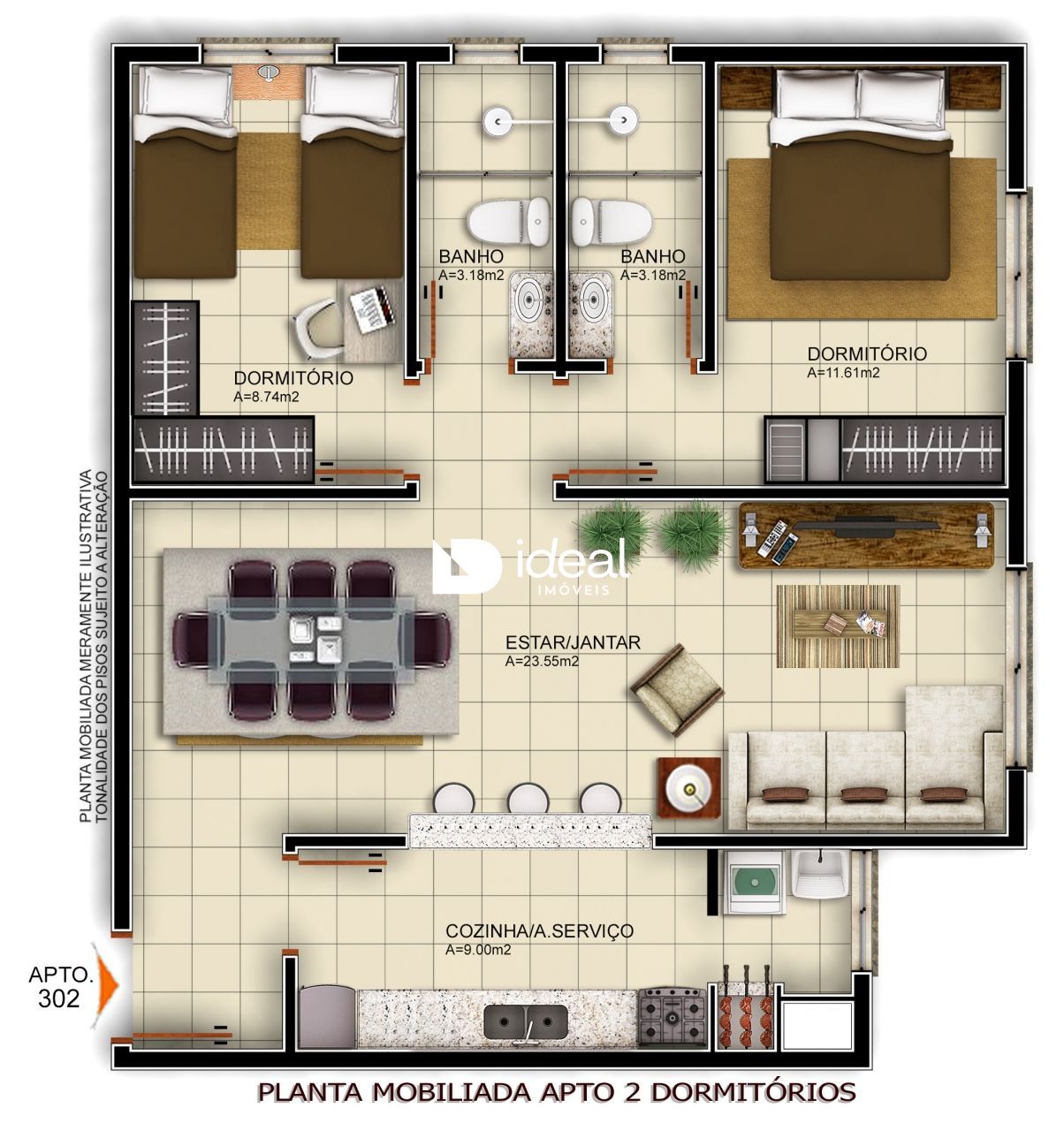 Apartamento de 2 quartos, 73m² no bairro Cerrito, em Santa Maria | Eu Corretor