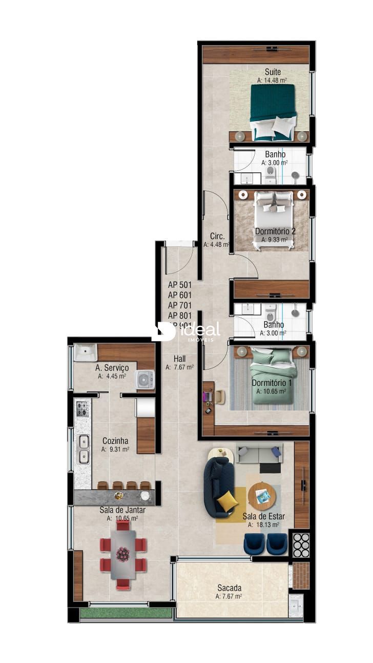Apartamento de 3 quartos, 139m² no bairro Bonfim, em Santa Maria | Eu Corretor