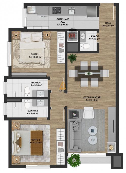 Apartamento à venda com 1 quarto, 48m² - Foto 4