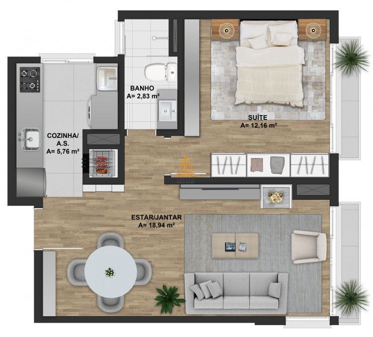 Apartamento à venda com 1 quarto, 48m² - Foto 9