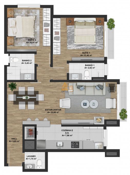 Apartamento, 1 quarto, 48 m² - Foto 11