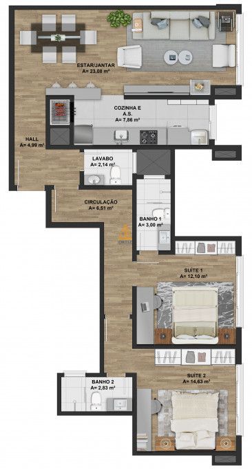 Apartamento à venda com 1 quarto, 48m² - Foto 12