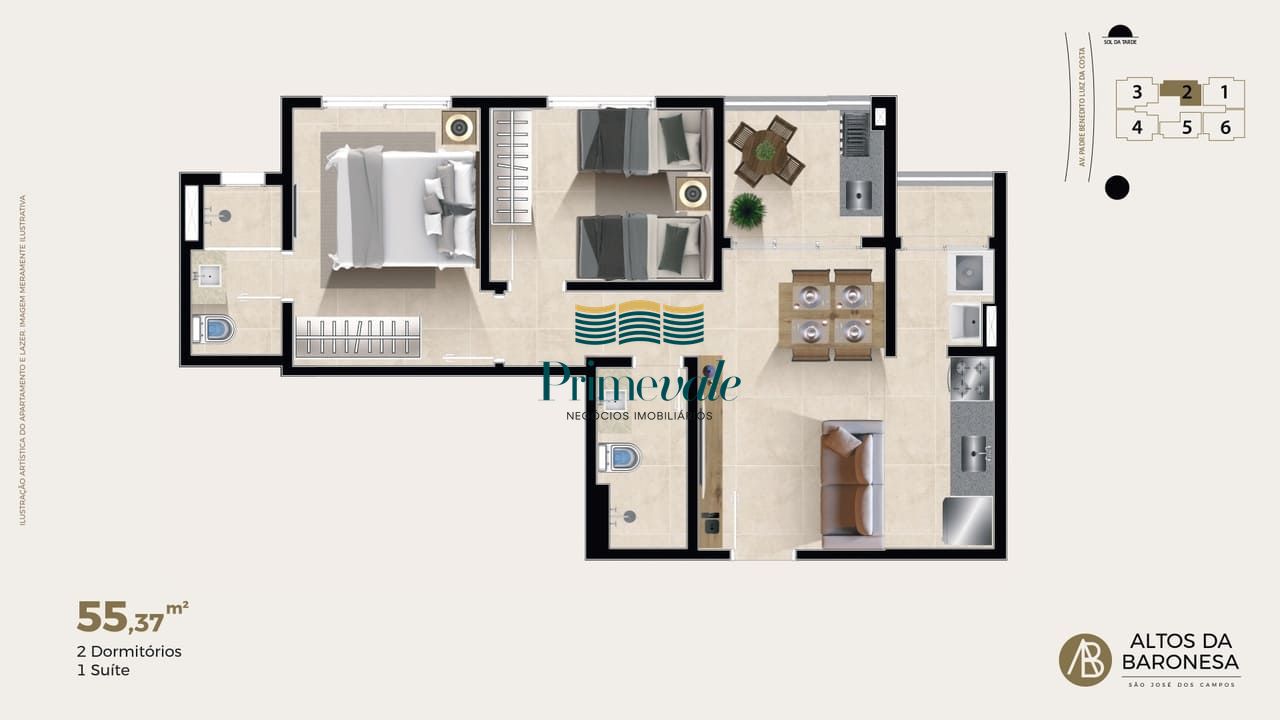 Apartamento, 2 quartos, 56 m² - Foto 6