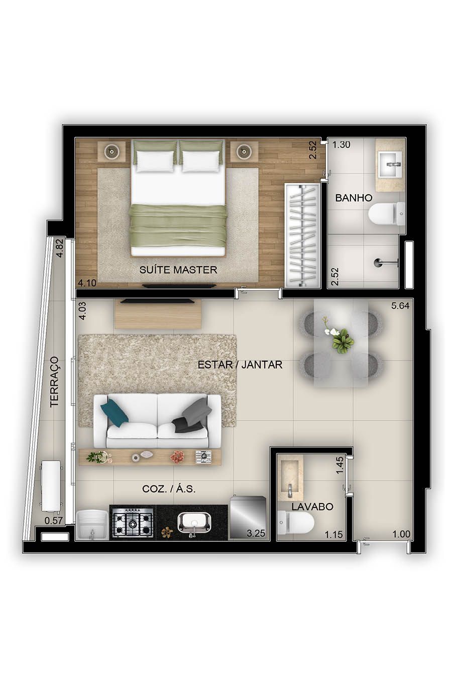 Flat/Apart Hotel, 1 quarto, 47 m² - Foto 6