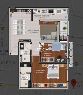 Apartamento com 2 Dormitórios à venda, 74 m² por R$ 458.436,00