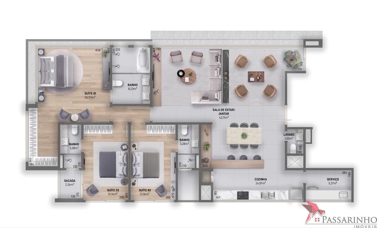 Apartamento à venda com 3 quartos, 186m² - Foto 8