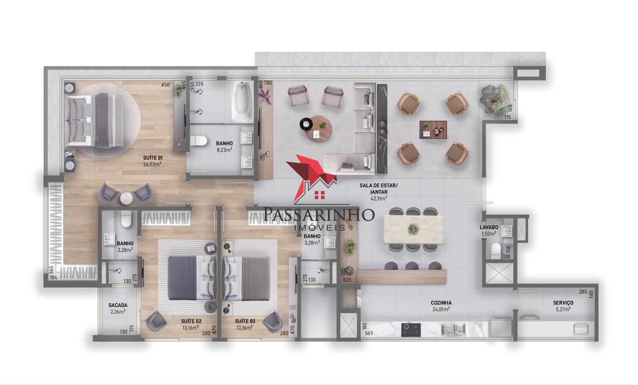 Apartamento com 3 Dormitórios à venda, 187 m² por R$ 4.060.000,00