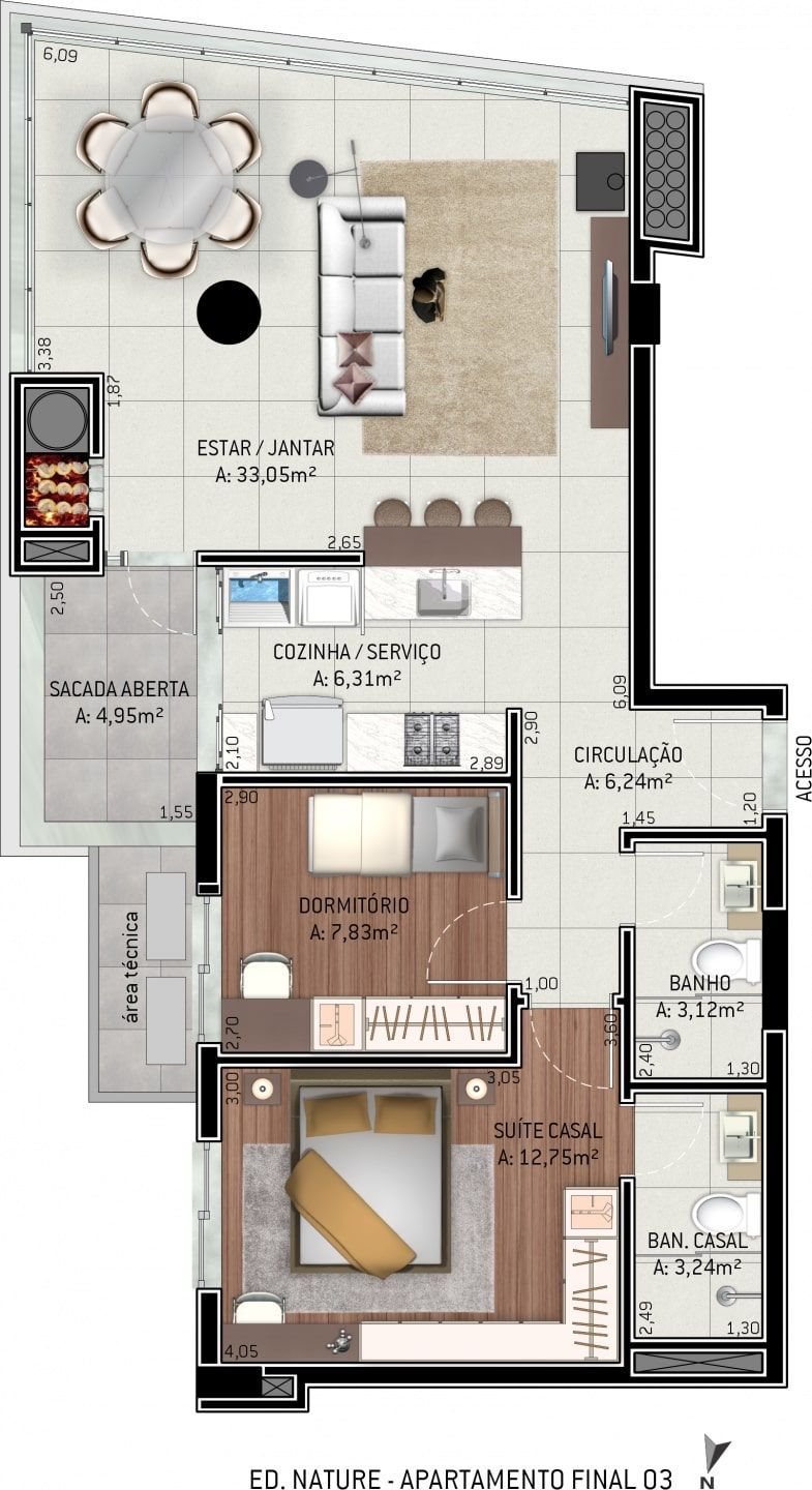 Apartamento à venda com 3 quartos, 214m² - Foto 11