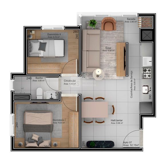 Apartamento à venda com 2 quartos, 52m² - Foto 12