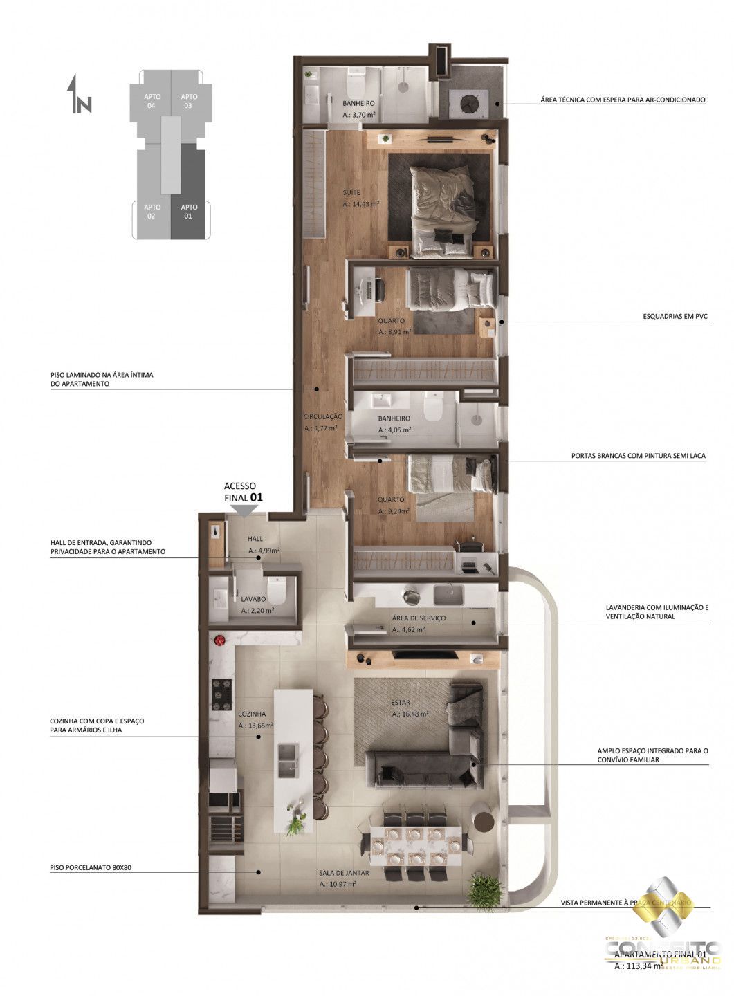 Apartamento à venda com 3 quartos, 100m² - Foto 15
