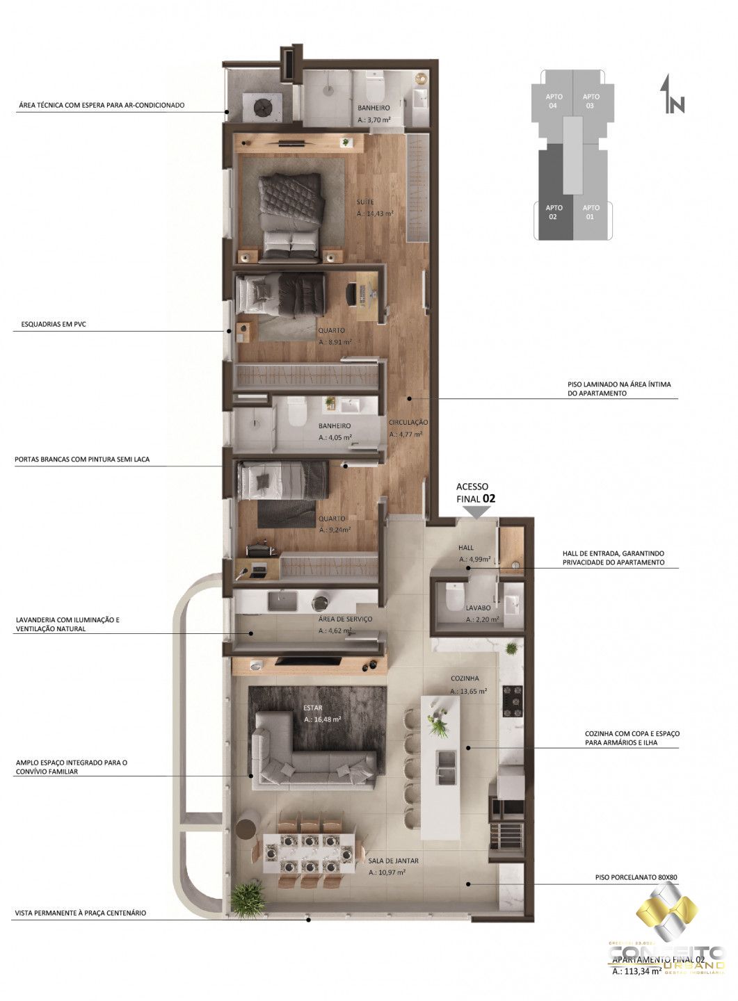 Apartamento à venda com 3 quartos, 100m² - Foto 16