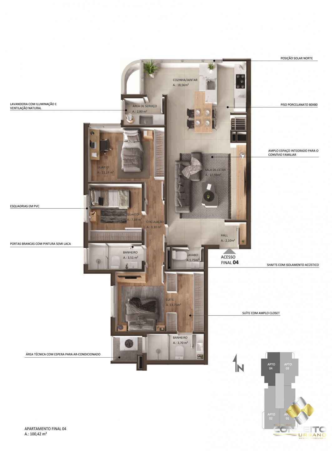 Apartamento à venda com 3 quartos, 100m² - Foto 18