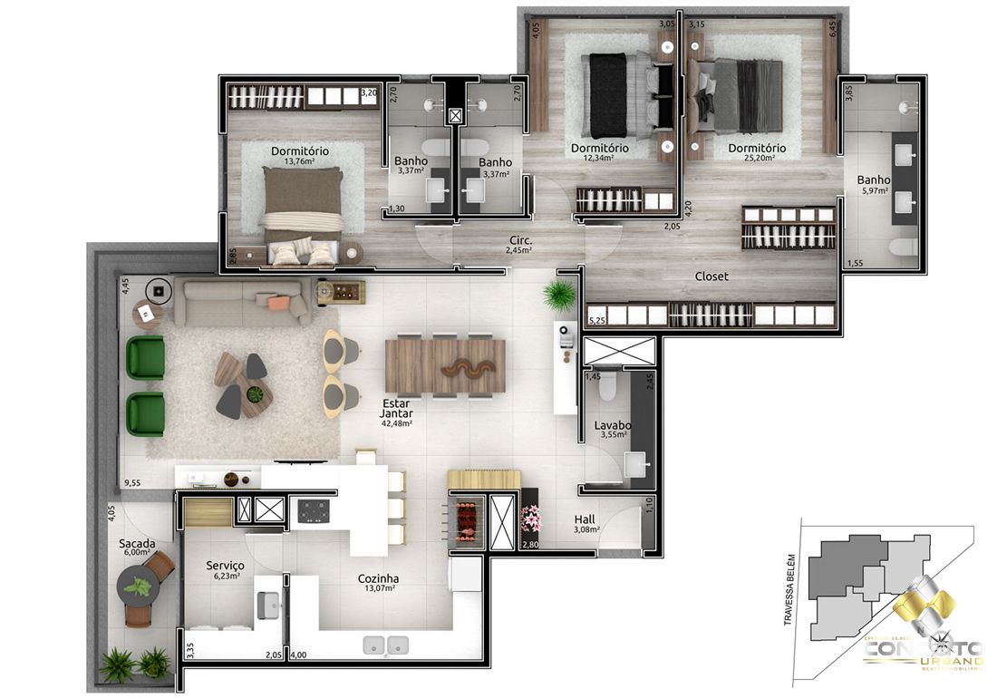 Apartamento à venda com 2 quartos, 110m² - Foto 11