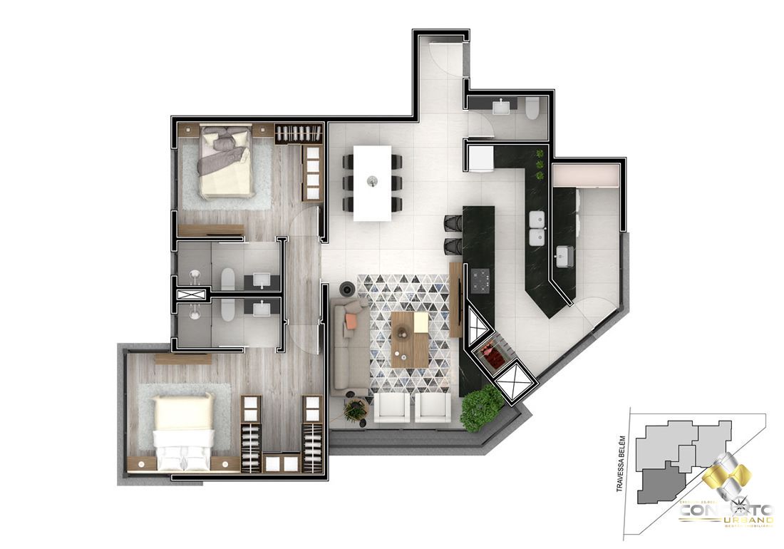 Apartamento à venda com 2 quartos, 110m² - Foto 8