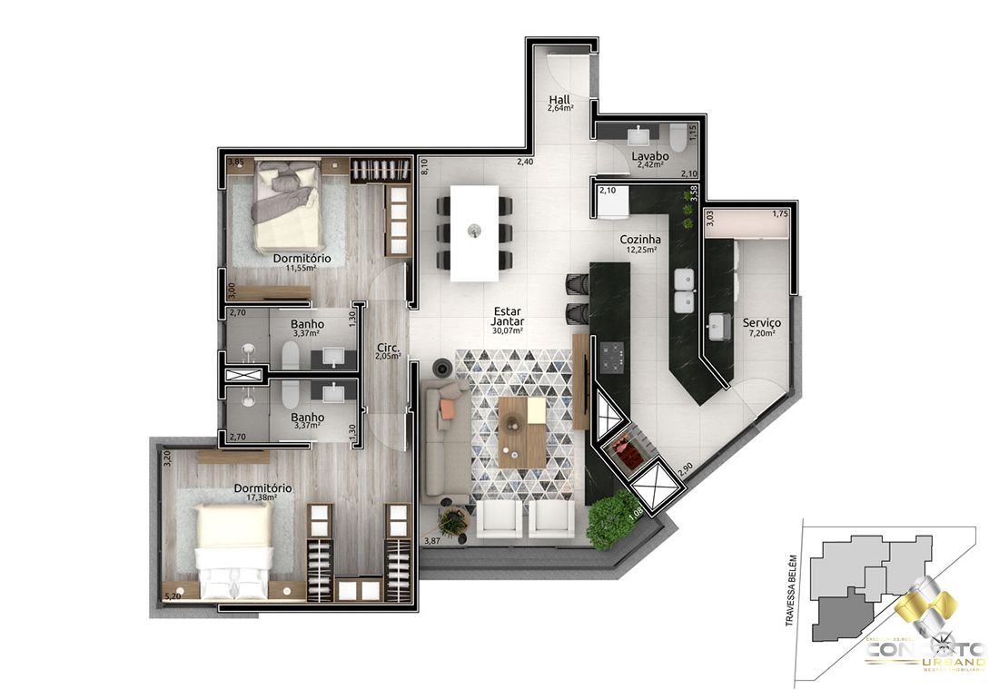 Apartamento à venda com 2 quartos, 110m² - Foto 10