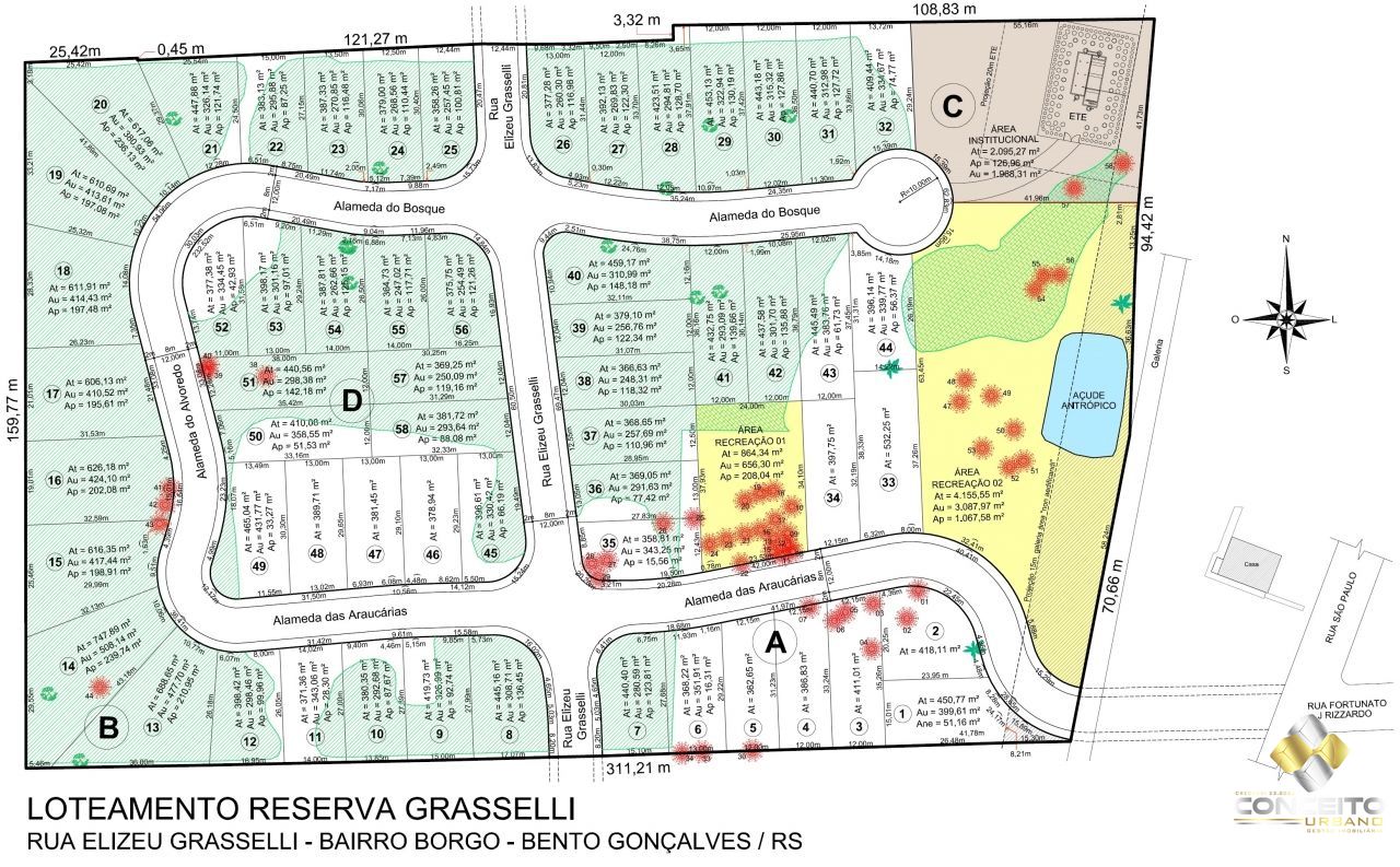 Lote/Terreno de 432m² no bairro Borgo, em Bento Gonçalves | Eu Corretor